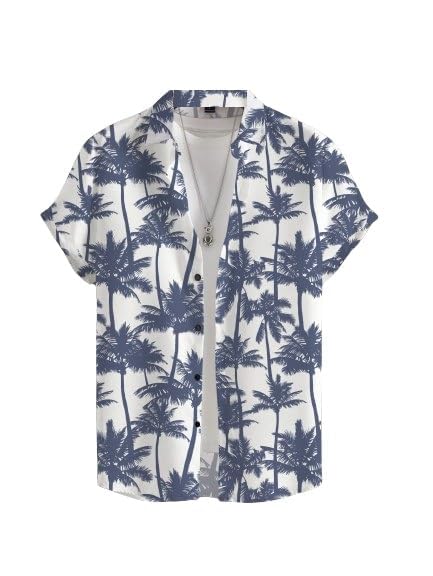 Image of Men's Striped Slim Fit Half Sleeves Stratchable Printed Shirt