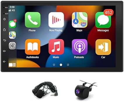2+64G Android 13 Car Stereo for Nissan Tiida 2006-2013 CII, 7 inch Touchscreen Display Radio Multimedia Player Head Unit with Carplay Android Auto GPS Navigation WiFi Bluetooth SWC Split Screen