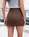 luvamia Skorts Skirts for Women Denim Mini Skirt Side Slit with High Wasited Jean Shorts Stretchy Womens Jean Shorts Y2K Mini Skirt Rustic Brown Size Medium Size 8 Size 10
