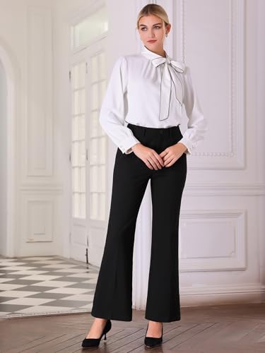 Women's High Waisted Pant Dressy Straight Leg Trousers3