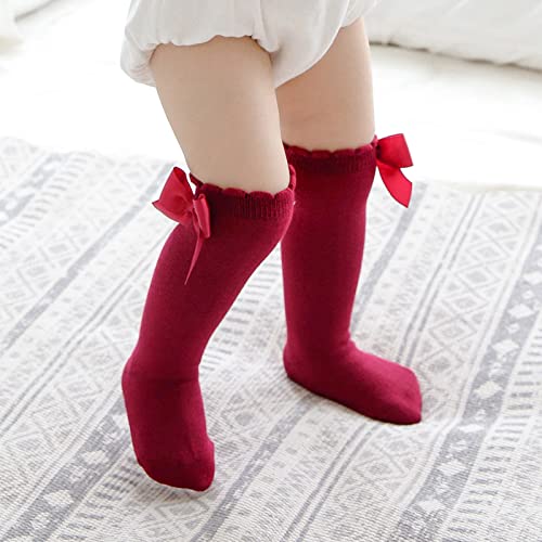 Knee-High Length Socks for Toddler Baby Girl Kids Mid-Calf Solid Warm Ankel Socks for Autumn Winter Home4