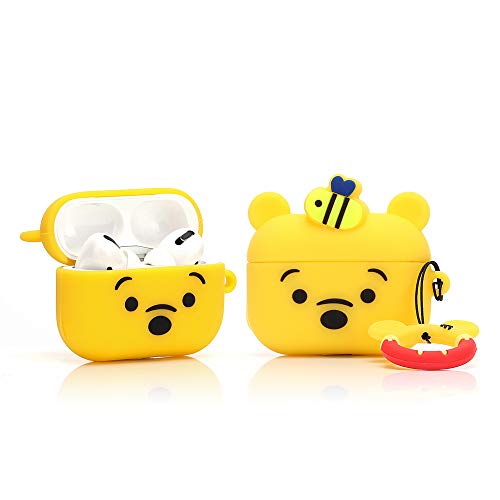 YIGEYI Silikon Hülle Kompatibel mit Airpods Pro Funny Cute 3D Cartoon Case Cover[DSN Leicht Animationsserie ] (Winnie) Cover