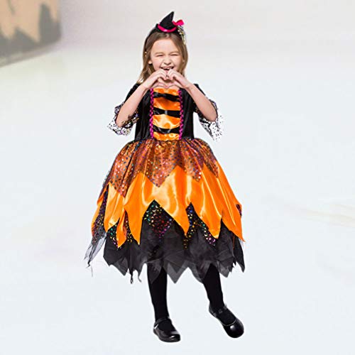 Saia De Bruxa De Halloween Vestido De Bruxa De Zumbi Infantil Traje De Abóbora Meninas Roupas Infant