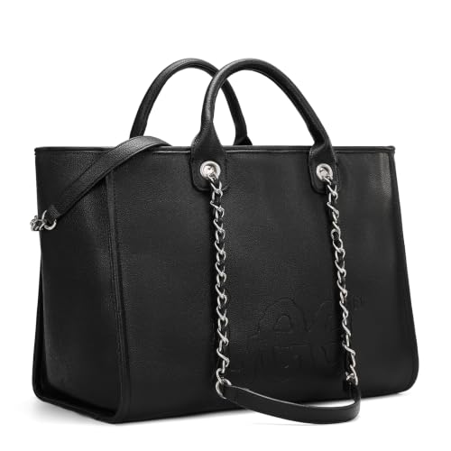 Bolso tote grande de hombro para mujer en cuero vegano miniatura 4
