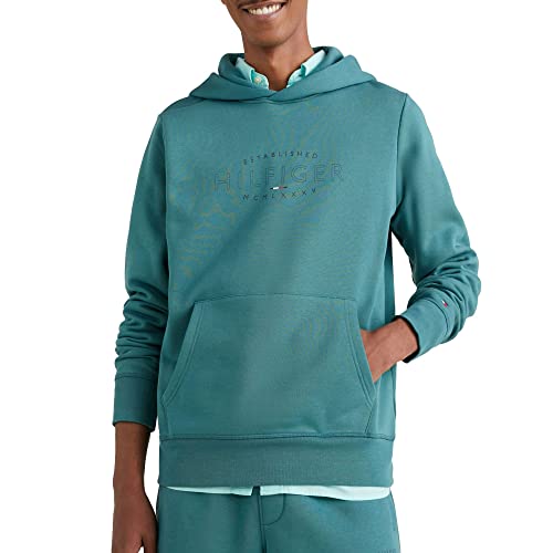 Tommy Hilfiger Herren Hoodie Curve Logo mit Kapuze, Grün (Frosted Green),...