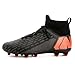 WILTENA Unisex Fashion Womens High Top Lightweight Soccer Cleats Mens Classic Football Boots Shoes Black Size 8w/6.5m