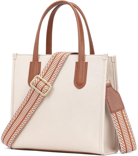 Peacocktion Purses and Handbags for Women Crossbody Top Handle Satchel Bags Tote Bag With Strap for Ladies White