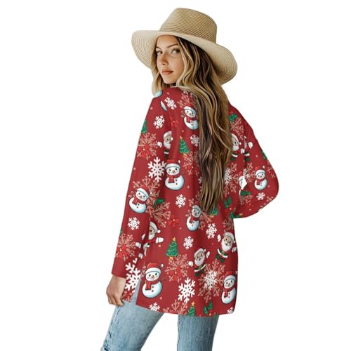 Image of Women's Open Front Cardigan Long Sleeve Loose Sweater Lightweight Soft Cardigan Jackets