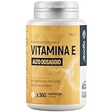 Vitamina E, 360 compresse | Prodotto in Italia, alto dosaggio | Vitamina E pura, massimo d...