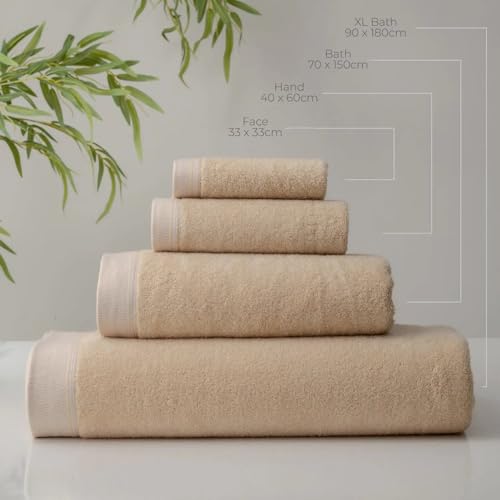 Image of Spread Spain Bamboo Towels for Bath, Towels for Bath Large Size, Bamboo Bath Towel High Absorbent & Soft, 360 GSM, 4pc Set Bath Towel for Men /Women