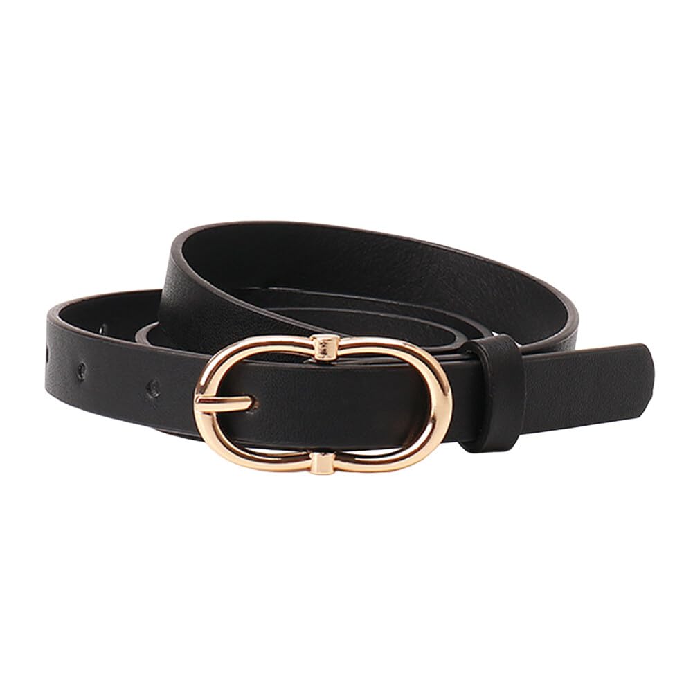 Katutude Women's Leather Belts for Jeans Pants Dresses Fashion Soft Faux Leather Waist Belt with Gold Buckle