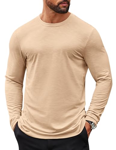 T-shirt col rond homme COOFANDY à manches longues coton mix
