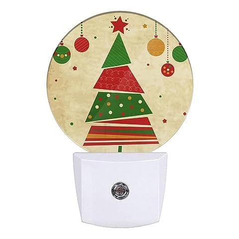 Uanvaha Plug in Night Light Colorful Christmas and New Year Tree Gifts Nightlights Auto On/Off Dusk to Dawn Night Lamps for Home Bedroom Living Room Bathroom, LEDLAMP3007 Cover