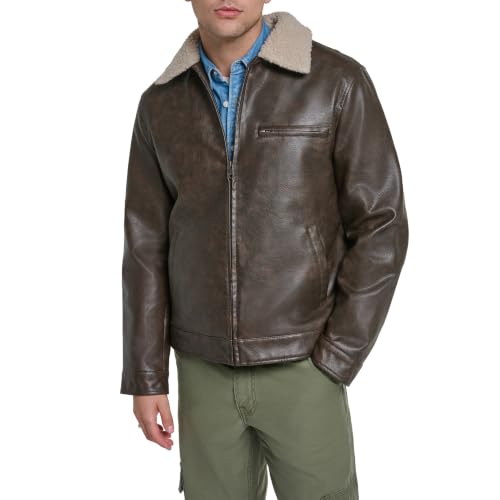Image of Levi's Men's Faux Leather Collar Racer Jacket