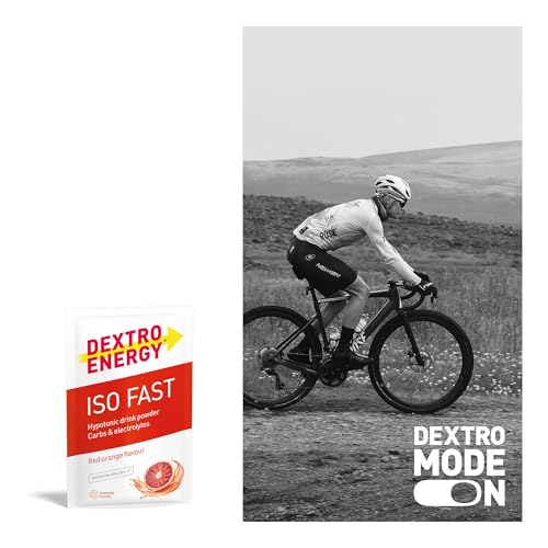 DEXTRO ENERGY ISO FAST RED ORANGE (12x56g Sachets) - Hypotones Elektrolyt Pulver mit Natrium, Magnesium, Kalium und Chlorid, schnelle Kohlenhydrat und Mineralstoff Versorgung, Glutenfrei, Laktosefrei – Bild 3