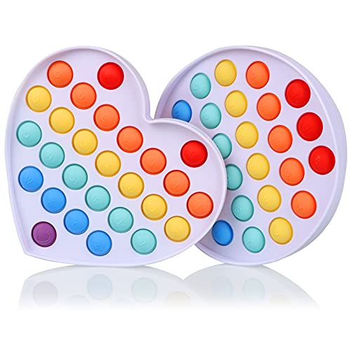 Fidget Game Toys,figet Toys,Push Bubble Fidget Toy ,Autism Special Needs Stress Reliever,Silica Gel Panel Rainbow Letters Exercise Intelligence 2 Pack
