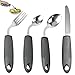 4-Piece Weighted Adaptive Utensils, Special Supplies Adaptive Utensils for Hand Tremors, 45°Angled Parkinsons Utensils, 3.5oz Built up Utensils for Adults, Utensils for Elderly, Disabled (Left-Handed)