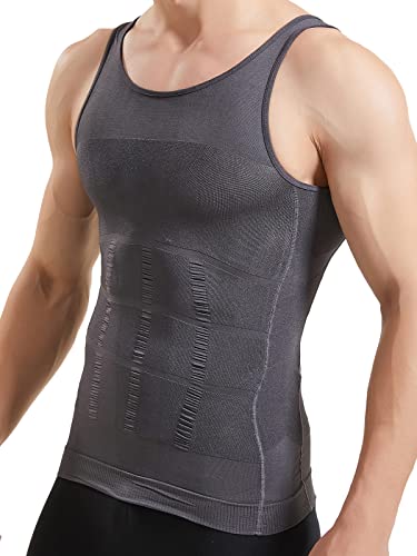 Ginecomastia solución con camiseta de tirantes elástica para aplanar el pecho