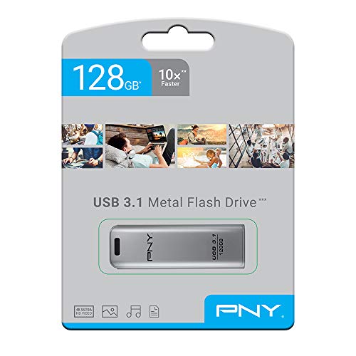 Image of PNY Elite Steel USB 3.1 Flash Drive read speed up to 80MB /s - 128GB