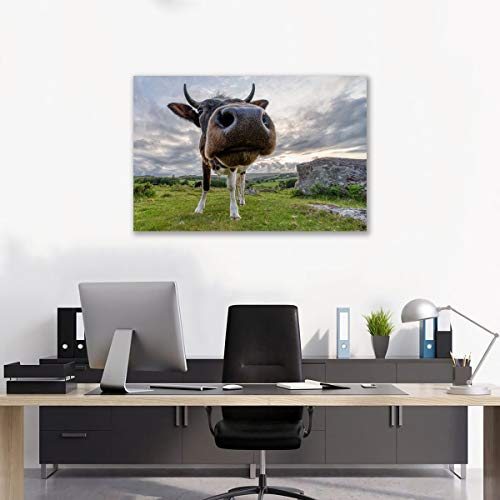 Impression sur toile Highland pour habiller un mur vide avec une décoration murale animaux de salon