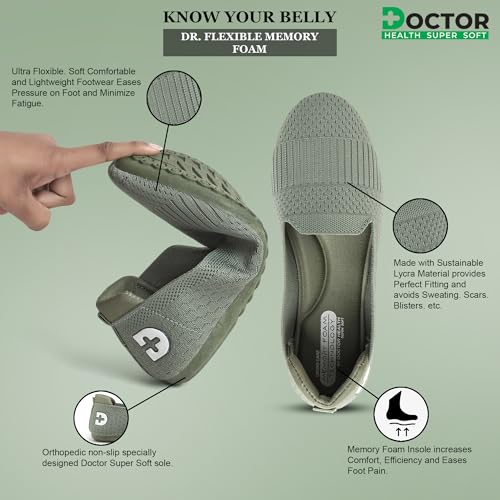 Image of DOCTOR HEALTH SUPER SOFT Women's Memory Foam Walking & Running Shoes | Lightweight Slip-On Sneakers for Gym, Training, Casual & Everyday Use | Flexible, Soft Cushion Athletics for Ladies & Girls