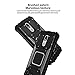 TJS Phone Case Compatible with LG Stylo 5/Stylo 5 Plus/Stylo 5V/Stylo 5X /Stylo 4/Stylo 4 Plus/Q Stylus Plus, with [Full Coverage Tempered Glass Screen Protector] Aluminum Magnetic Support (Black)