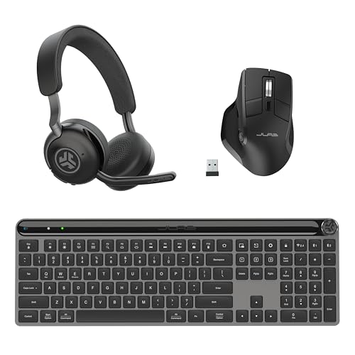 JLab Epic Work Bundle, Epic Work Headset, Epic Wireless Keyboard and Epic Wireless Mouse