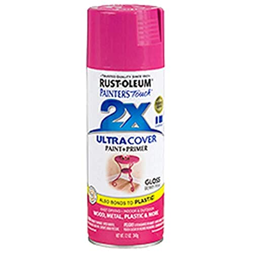 Rust-Oleum 249123 Painter's Touch 2X Ultra Cover Spray Paint, 12 oz, Gloss Berry Pink