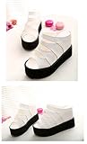 Gaorui Kobiety Hollow Out Płaskie Sandały Peep Toe Moda Platforma Klin Obcas Buty Muły, biały, 37 EU