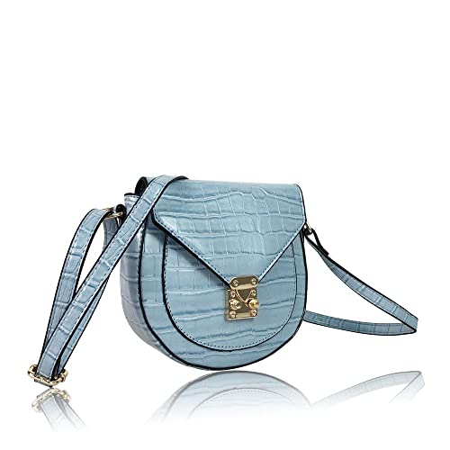 Kukubird Bolso bandolera para mujer, pequeño, piel sintética, impermeable, retro, moda, Blue, Small