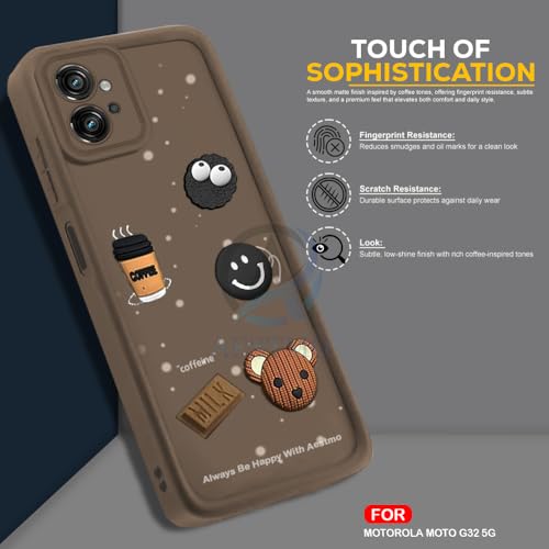 Image of AESTMO Back Case Cover for Moto G32 5G Cover | Cute Fun Cartoon 3D Ball | Coffee Silicone Case | Full Body Protection | Camera Protection Back Cover for Moto G32 5G (Brown)