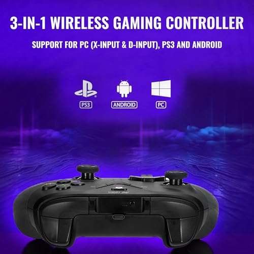 Ant Esports GP365 Pro Wireless Controller with Hall Effect Magnetic Triggers for PC/PS3/Android, 2.4G Connectivity (Black/Grey)