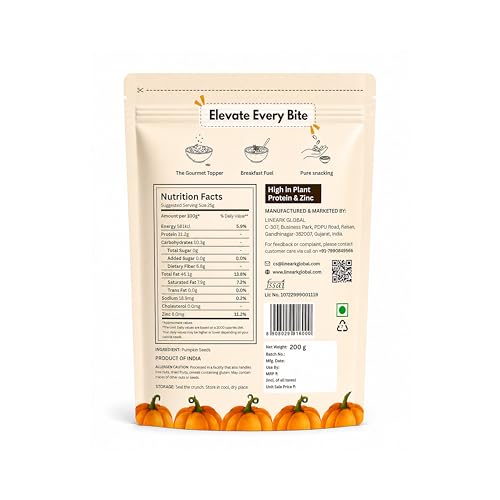 Image of ROZKA Pumpkin Seeds | 600g | AAA Grade, High Protein & Rich in Magnesium | Snacking, Salads & Keto Diet (3x 200g)