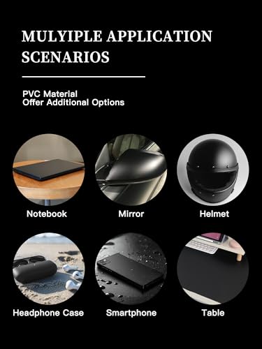 Image of 10ft x 4.9ft Matte Black Car Vinyl Wrap Roll, Durable Easy Application Automotive Wrapping Film for Car Body Protection (Matte Black)