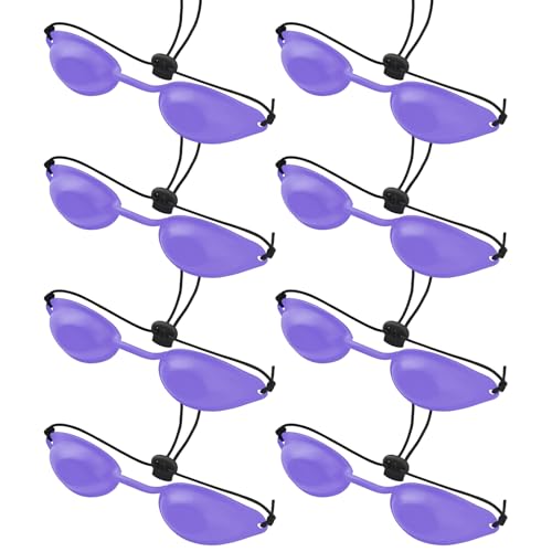 Guador 8 piezas de gafas de seguridad para solárium, gafas ultravioleta, gafas de seguridad para los ojos gafas de seguridad de solárium infrarrojas fiables fototerapia gafas de sol de belleza(Morado)