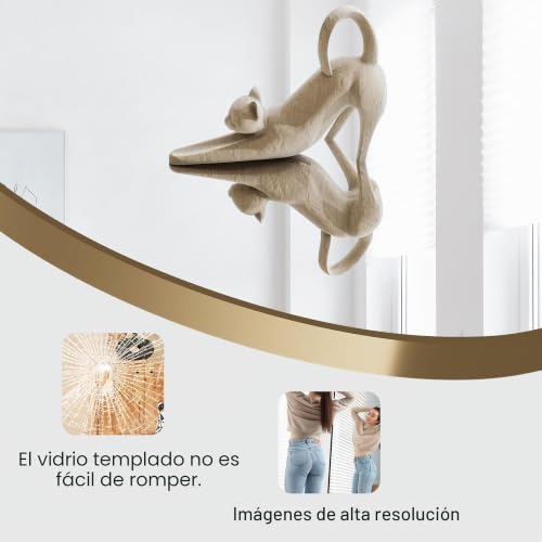 Miniatura 3 de Espejo De Cuerpo Entero, 164x54 Espejo De Cuerpo Entero En Forma De Arco, Espejo De Suelo Abovedado Con Marco De Aluminio Dorado, Espejo De Pie Abovedado, Gran Espejo De Pared Para Dormitorio, Sala De