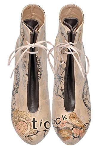 Personalize Your Life - Printed Ankle Heeled Booties - Lace Up - Stylish and Elegant Motives - VEGAN, Environmentally Friednly and Handmade - Breathable Designs2