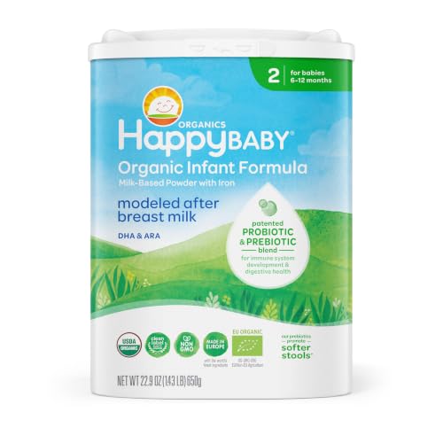 HAPPY BABY Stage 2, 6-12 Months, Organic Infant Formula, 22.9oz (1 Pack)