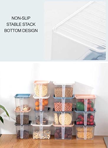 Serenita Food Storage Containers Bins With Handle Lids, 1 Qt 4 Pieces Stackable Set Of 4 Bpa Free. Pantry Bins For Kitchen Refrigerators. Keep Meal Cereal Flour Sugar #TOP3