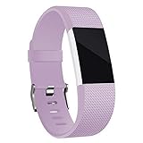Hotodeal For Fitbit Charge 2 Bands, Replacement Wristbands Soft Silicone Accessory Strap for Fitbit Charge2 HR Tracker, Buckle, 12 Colors, Small Laverder