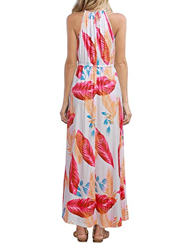 Image of HUSKARY Womens Summer Sleeveless V Neck Spaghetti Strap Pockets Beach Boho Vacation Casual Spring Maxi Dress