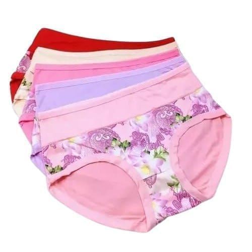 Women's Cotton High Waist Full Coverage Hipster Panty Floral Printed Panties Soft Panties Underwear Pack 5 (Multicolor)-picture-22