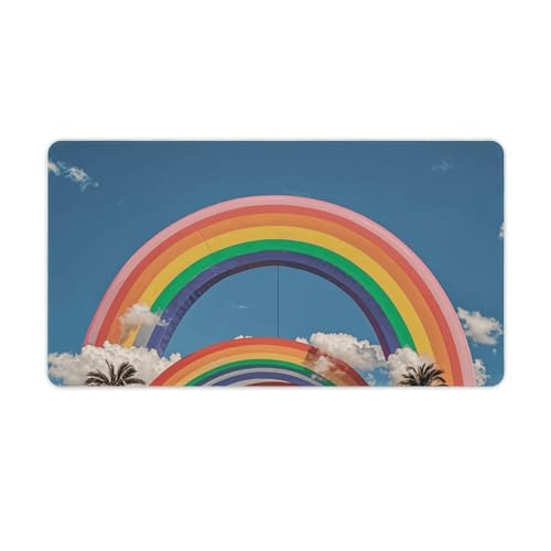 Tapis de souris caoutchouc antidérapant 40 x 75 cm arc-en-ciel grand sous-main