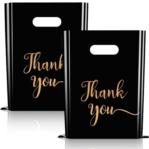 Cupplation Thank You Merchandise Bags 50 Pack, Retail Shopping Handle