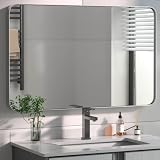 PAIHOME 24x36-Inch Brushed Nickel Bathroom-Vanity-Mirror for Wall - 304 Stainless Steel Silver Frame