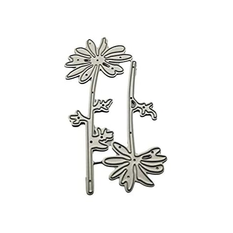 YZH 2 Wildflowers Cutting Dies, Flower Metal Cutting Dies for Paper Card Making Embossing Tool Scrapbooking DIY Craft Dies Stencils Cover
