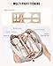 EACHY Travel Makeup Bag, Large Capacity Cosmetic Bags for Women, Waterproof Portable Open Flat Toiletry Bag Make up Bag with Divider and Handle, Gifts for Women (LD-White, Large)