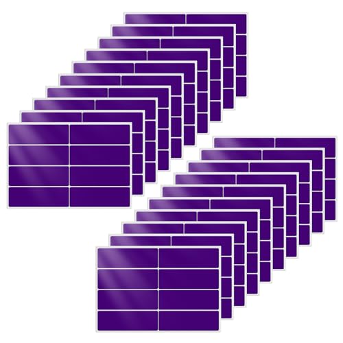 Étiquettes imperméables violettes pour identifier le matériel scolaire et les flacons