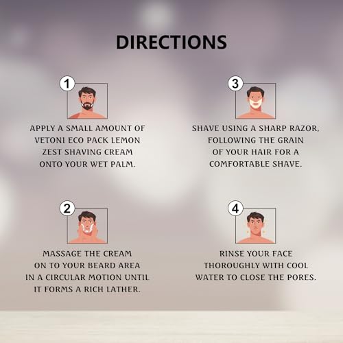 Image of Vetoni Eco Pack Shaving Cream for Men - Regular Skin, Menthol & Mixed Fruit Aroma for a Refreshing, Smooth and Energizing Shave Experience,(100 g), Pack of 3