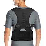 Back Support Belt for Men Women, Lumbar Support, Posture Corrector Belt for Lower and Upper Back Pain Relief, Adjustable Waist, Black (S/M - 28"-36" Waist)